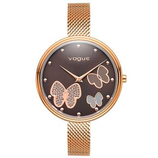 ΡΟΛΟΙ VOGUE 812453 VOGUE Papillons II Crystals Rose Gold Stainless Steel Bracelet