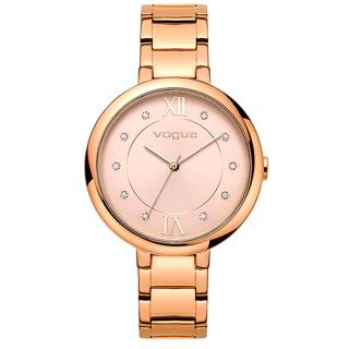 ΡΟΛΟΙ VOGUE 8129511 VOGUE Ladies Crystals Rose Gold Stainless Steel Bracelet