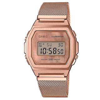 ΡΟΛΟΙ CASIO A-1000MPG-9EF CASIO Vintage Chronograph Rose Gold Stainless Steel Bracelet