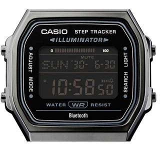 ΡΟΛΟΙ CASIO  ABL-100WEGG-1BEF CASIO Vintage Dual Time Chronograph Black Stainless Steel Bracelet