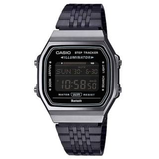 ΡΟΛΟΙ CASIO  ABL-100WEGG-1BEF CASIO Vintage Dual Time Chronograph Black Stainless Steel Bracelet