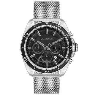 ΡΟΛΟΙ QUANTUM  ADG665.350 QUANTUM Adrenaline Chronograph Silver Stainless Steel Bracelet