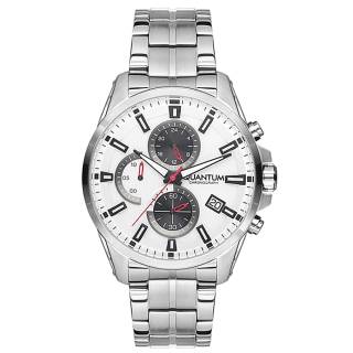 ΡΟΛΟΙ QUANTUM  ADG690.330 QUANTUM Adrenaline Chronograph Silver Stainless Steel Bracelet