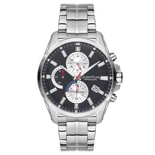 ΡΟΛΟΙ QUANTUM  ADG690.350 QUANTUM Adrenaline Chronograph Silver Stainless Steel Bracelet