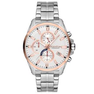 ΡΟΛΟΙ QUANTUM  ADG690.530 QUANTUM Adrenaline Chronograph Silver Stainless Steel Bracelet