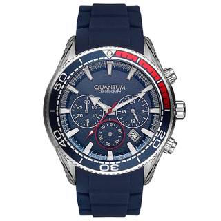 ΡΟΛΟΙ QUANTUM  ADG743.399 QUANTUM Adrenaline Chronograph Blue Silicone Strap