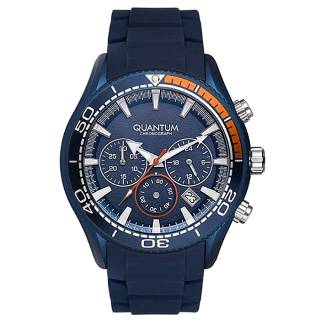 ΡΟΛΟΙ QUANTUM  ADG743.999 QUANTUM Adrenaline Chronograph Blue Silicone Strap