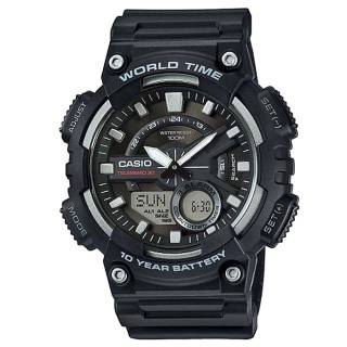 ΡΟΛΟΙ CASIO  AEQ-110W-1AVEF CASIO Collection Chrono Black Rubber Strap