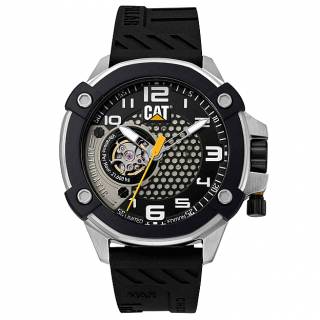 ΡΟΛΟΙ CATERPILLAR  AN14821132 CATERPILLAR Auto-Max Automatic Black Silicone Strap Limited Edition Gift Set