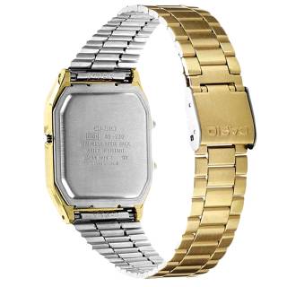 ΡΟΛΟΙ CASIO  AQ-230GA-5AMQYES CASIO Vintage Dual Time Chronograph Gold Stainless Steel Bracelet