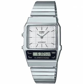 ΡΟΛΟΙ  CASIO  AQ-800E-7AEF CASIO Vintage Chronograph AnaDigi Silver Stainless Steel Bracelet