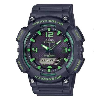 ΡΟΛΟΙ CASIO  AQ-S810W-8A3VEF CASIO Collection Solar Chronograph Black Rubber Strap