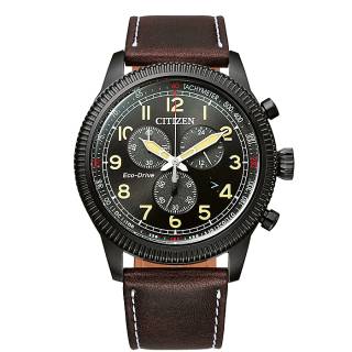 ΡΟΛΟΙ  CITIZEN AT2465-18E CITIZEN Eco-Drive Chronograph Brown Leather Strap