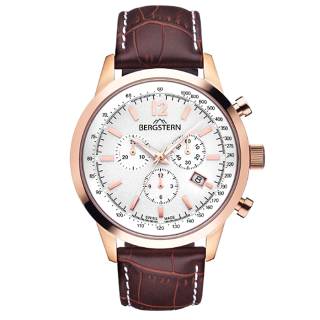 ΡΟΛΟΙ BERGSTERN  B029G146 BERGSTERN Harmony Chronograph Brown Leather Strap