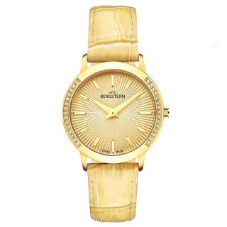 ΡΟΛΟΙ BERGSTERN  B033L163 BERGSTERN Brilliance Crystals Yellow Leather Strap