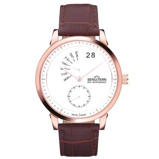 ΡΟΛΟΙ BERGSTERN B040G195 BERGSTERN Harmony Day Retrograde Brown Leather Strap