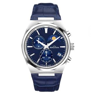 ΡΟΛΟΙ BERGSTERN  B049G231 BERGSTERN Harmony Chronograph Blue Leather Strap