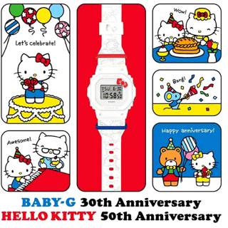 ΡΟΛΟΙ CASIO BGD-565KT-7ER G-SHOCK Baby-G Hello Kitty Anniversary White Biosourced Strap Limited Edition