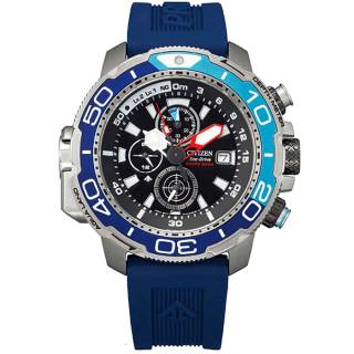 ΡΟΛΟΙ  CITIZEN  BJ2169-08E CITIZEN Promaster Aqualand Eco-Drive Chronograph Blue Polyurethane Strap