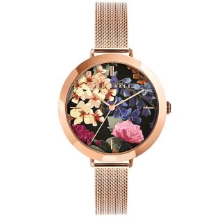 ΡΟΛΟΙ TED BAKER BKPAMF104 TED BAKER Ammy Floral Rose Gold Stainless Steel Bracelet