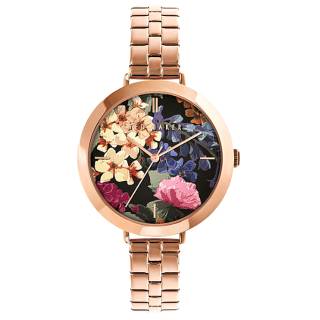 ΡΟΛΟΙ TED BAKER BKPAMF105 TED BAKER Ammy Floral Rose Gold Stainless Steel Bracelet