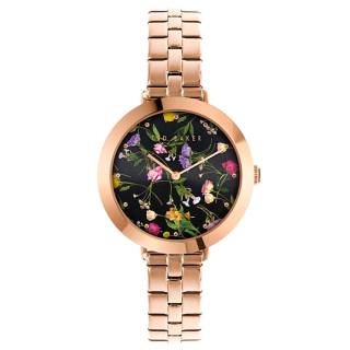 ΡΟΛΟΙ TED BAKER BKPAMS303 TED BAKER Amy Floral Rose Gold Stainless Steel Bracelet