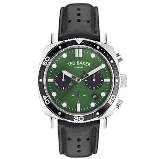 ΡΟΛΟΙ TED BAKER BKPCNF301 TED BAKER Caine Chronograph Black Leather Strap