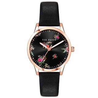 ΡΟΛΟΙ TED BAKER BKPFZS113 TED BAKER Fitzrovia Bloom Black Leather Strap