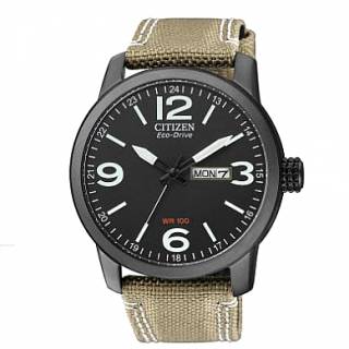 ΡΟΛΟΙ CITIZEN  BM8476-23EE  CITIZEN EcoDrive Black Stainless Steel Leather Strap