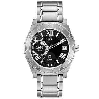 ΡΟΛΟΙ GUESS C1001G4 GUESS Mens Connect Silver Stainless Steel Bracelet