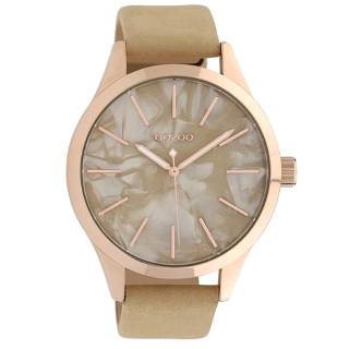 ΡΟΛΟΙ OOZOO  C10070 OOZOO Timepieces Beige Leather Strap