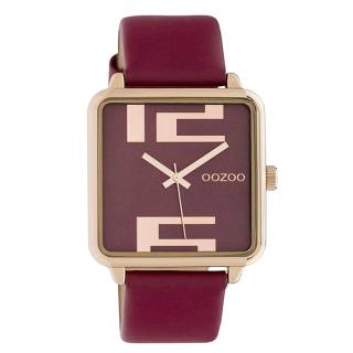 ΡΟΛΟΙ OOZOO C10363 OOZOO Timepieces Bordeaux Leather Strap