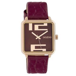 ΡΟΛΟΙ OOZOO C10368 OOZOO Timepieces Bordeaux Leather Strap