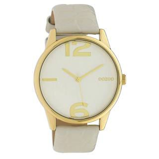 ΡΟΛΟΙ OOZOO C10375 OOZOO Timepieces White Leather Strap