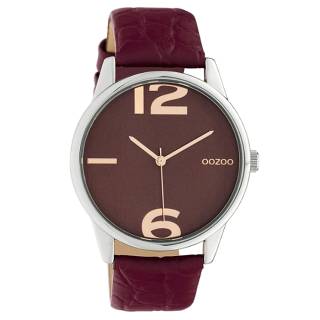 ΡΟΛΟΙ OOZOO C10378 OOZOO Timepieces Bordeaux Leather Strap