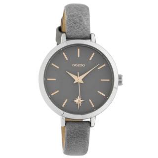 ΡΟΛΟΙ OOZOO C10385 OOZOO Timepieces Grey Leather Strap