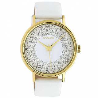 ΡΟΛΟΙ OOZOO C10576 OOZOO Timepieces White Leather Strap