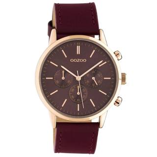 ΡΟΛΟΙ OOZOO C10599 OOZOO Timepieces Bordeaux Leather Strap