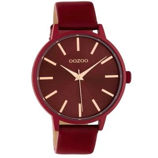 ΡΟΛΟΙ OOZOO C10618 OOZOO Timepieces Bordeaux Leather Strap