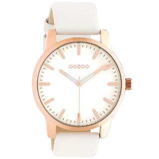 ΡΟΛΟΙ OOZOO C10725 OOZOO Timepieces White Leather Strap