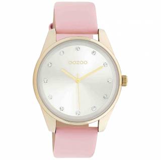 ΡΟΛΟΙ OOZOO  C11045 OOZOO Timepieces Crystals Pink Leather Strap