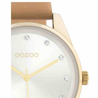 ΡΟΛΟΙ OOZOO  C11046 OOZOO Timepieces Crystals Beige Leather Strap