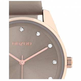 ΡΟΛΟΙ OOZOO  C11047 OOZOO Timepieces Crystals Grey Leather Strap