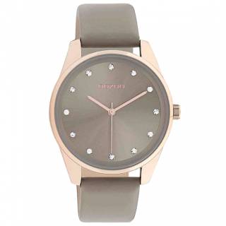 ΡΟΛΟΙ OOZOO  C11047 OOZOO Timepieces Crystals Grey Leather Strap