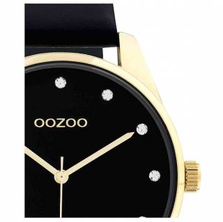 ΡΟΛΟΙ OOZOO  C11049 OOZOO Timepieces Crystals Black Leather Strap