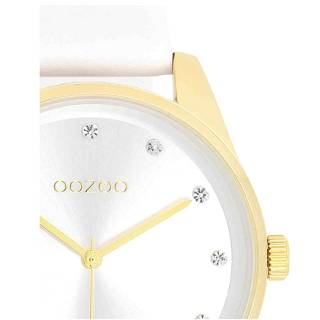 ΡΟΛΟΙ OOZOO  C11159 OOZOO Timepieces Crystals White Leather Strap