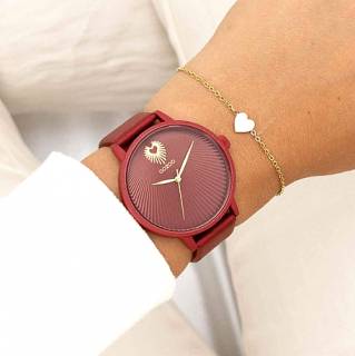 ΡΟΛΟΙ OOZOO  C11249 OOZOO Timepieces Red Leather Strap