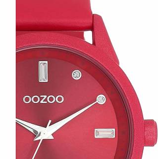 ΡΟΛΟΙ OOZOO  C11286 OOZOO Timepieces Crystals Fuchsia Leather Strap