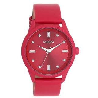 ΡΟΛΟΙ OOZOO  C11286 OOZOO Timepieces Crystals Fuchsia Leather Strap