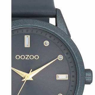 ΡΟΛΟΙ OOZOO  C11289  OOZOO Timepieces Crystals Grey Leather Strap